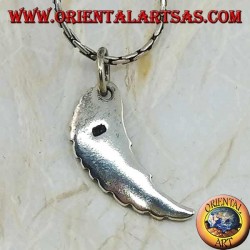 Pendentif en argent en forme d'aile d'ange en relief