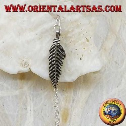 Silver chain earrings with 8 cm native Indian feather