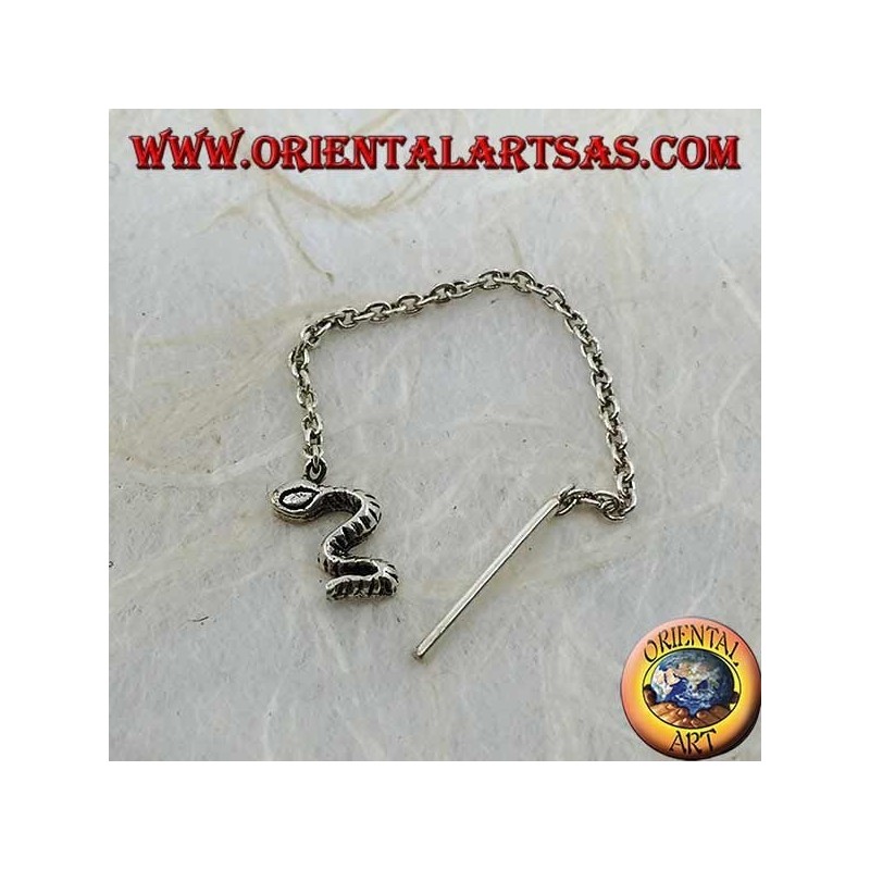 Silberne Kettenohrringe mit 6 cm Schlange