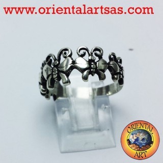 Ring with Butterflies, silver