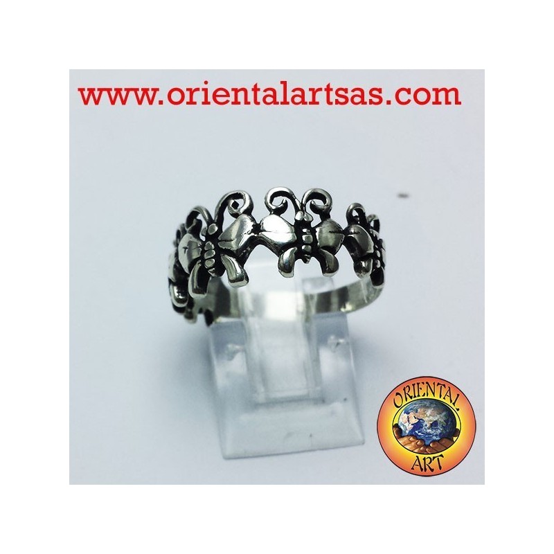 Bague avec des papillons, de l'argent