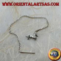 Silver chain earrings with 10 cm winged horse