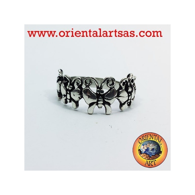 Bague avec des papillons, de l'argent