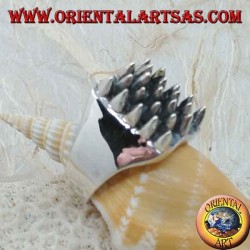 Quadratischer Silberring mit Stacheln