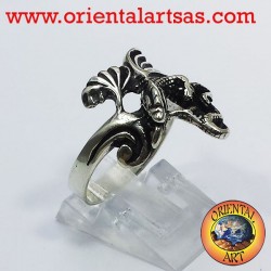Drachen Ring mit Flügeln (Basilisk) Silber