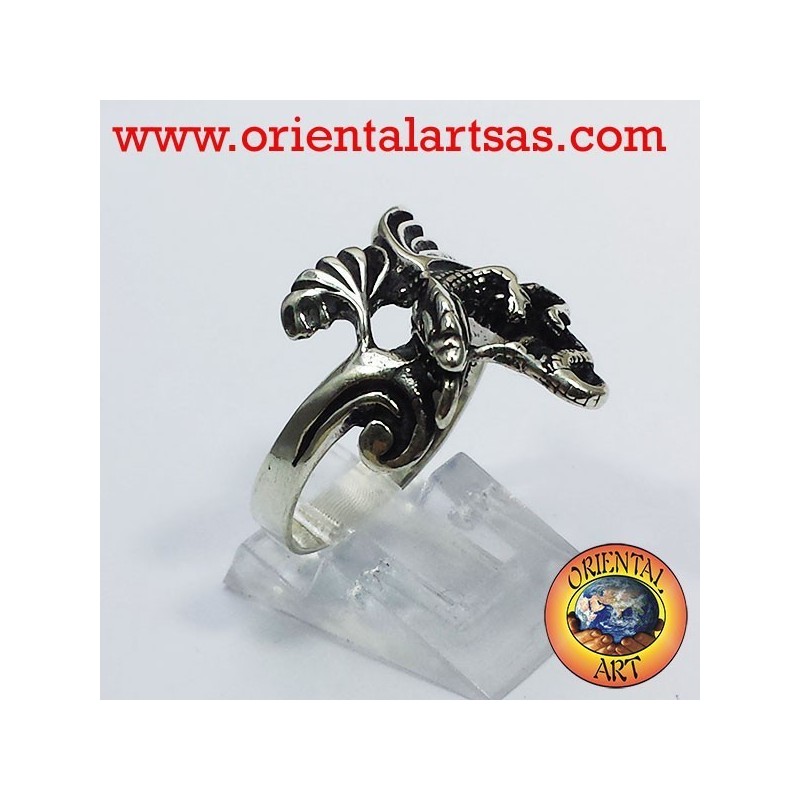 Anello Drago con ali (Basilisco ) in argento