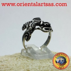 Drachen Ring mit Flügeln (Basilisk) Silber