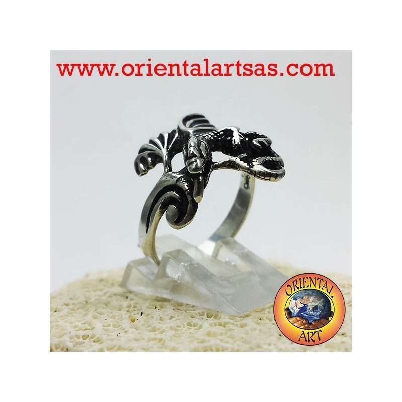 Anello Drago con ali (Basilisco ) in argento