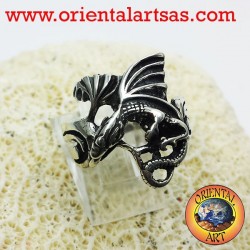 Drachen Ring mit Flügeln (Basilisk) Silber