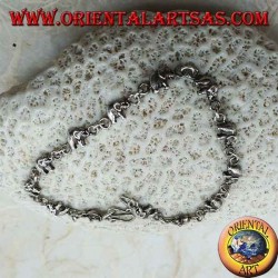 Pulsera de plata con 13 elefantes seguidos (mediano)