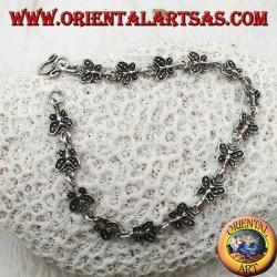 Weiches Silberarmband mit 15 Schmetterlingen