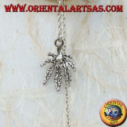 Silberkettenohrringe mit 16 cm Marihuana Blatt