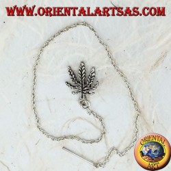 Pendientes de plata con hoja de marihuana de 16 cm.