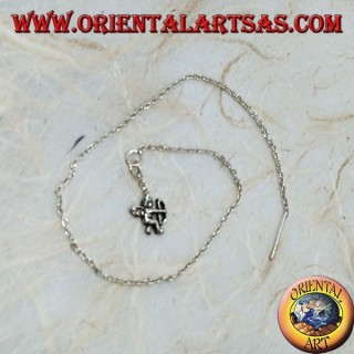 Silver chain earrings with 16 cm cupid