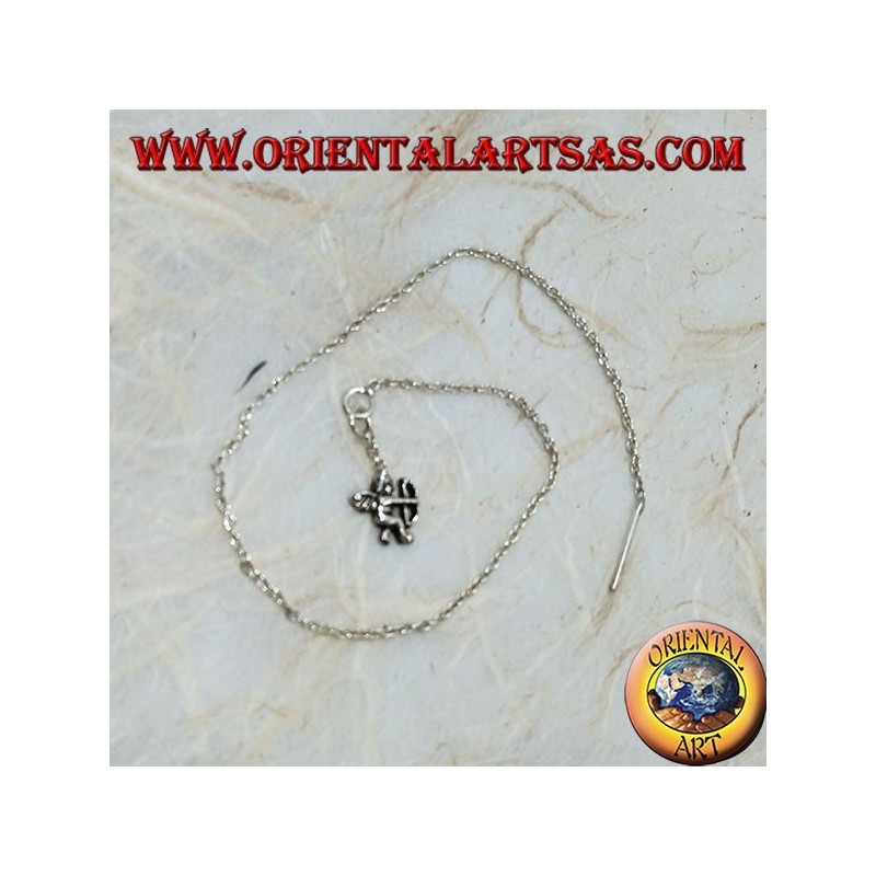 Boucles d'oreilles chaîne en argent avec cupidon 16 cm