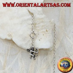 Boucles d'oreilles chaîne en argent avec cupidon 16 cm