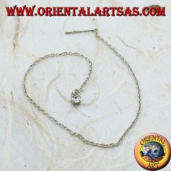 Boucles d'oreilles chaîne en argent avec 15 cm de zircon blanc