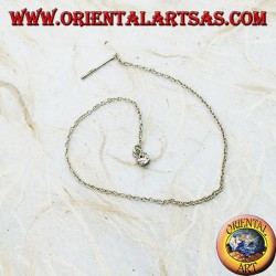 Pendientes de cadena de plata con circonita blanca de 15 cm.