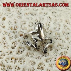 Pendiente de plata con oreja, rana