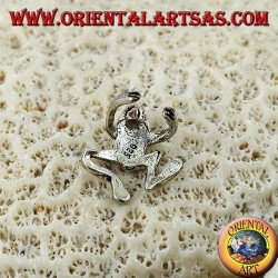 Pendiente de plata con oreja, rana