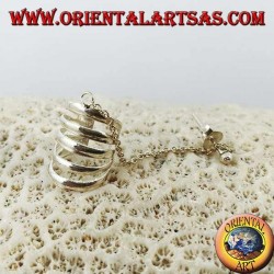 Ear cuff plateado con cadena, anillos suaves