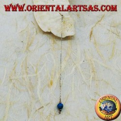 Pendientes mariposa de plata con cadena gruesa y bola turquesa de 7 cm.