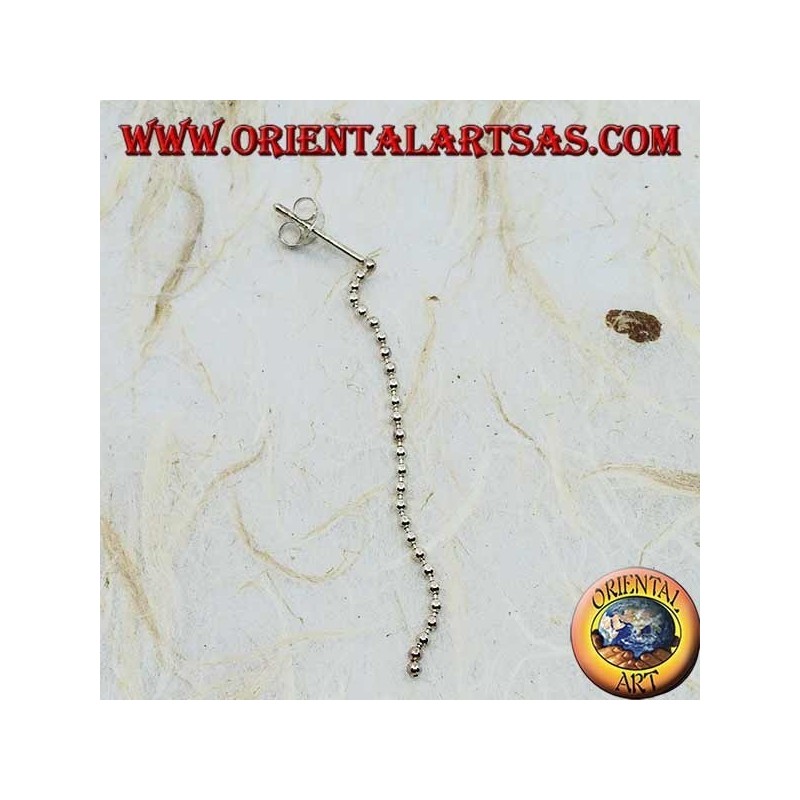 Boucles d'oreilles papillon en argent avec une chaîne de boules de 5 cm