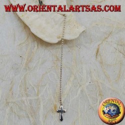 Silberne Schmetterlingsohrringe mit Kugelkette und 7 cm Kreuz