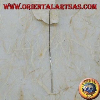 Orecchini in argento a farfalla con catenina a intreccio spesso schiacciata da 10 cm