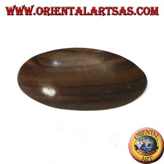 Clip in ebony wood, smooth oval