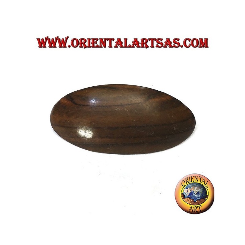 Clip in ebony wood, smooth oval