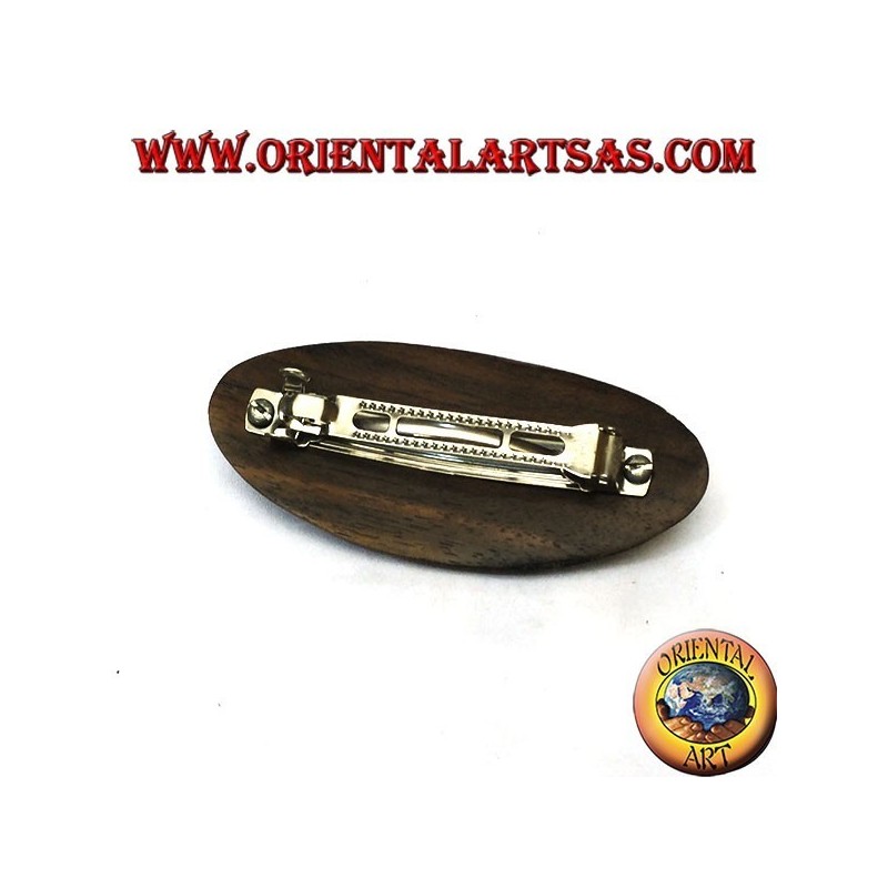 Clip aus Ebenholz, glattes Oval