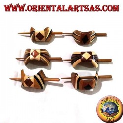 Haarnadel mit Holznadel mit Mosaikzusammensetzung