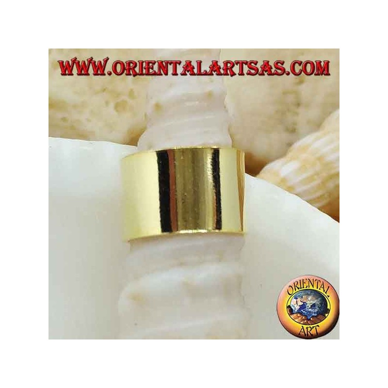 Silver ear cuff, smooth gold-plated band