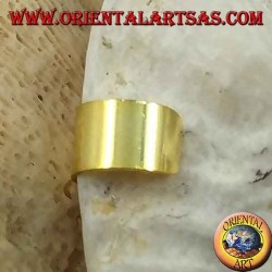 Silver ear cuff, smooth gold-plated band