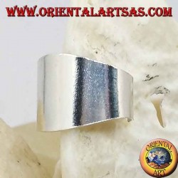 Silberner Ohrstulpenohrring, glattes breites Band