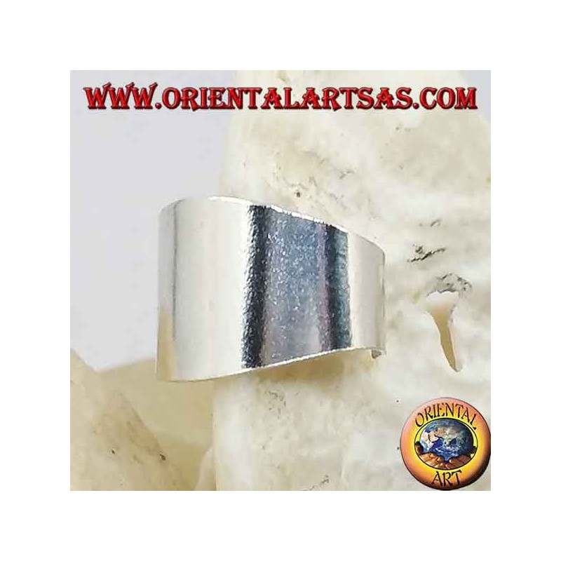 Silberner Ohrstulpenohrring, glattes breites Band