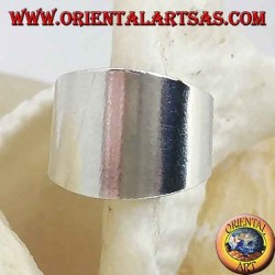 Boucle d'oreille en argent, bande large lisse