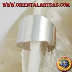 Boucle d'oreille en argent, bande large lisse
