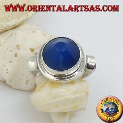 Silberring mit konischem blauem Achat