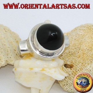 Anello in argento con onice conica