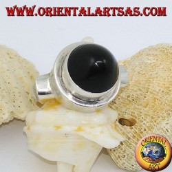 Silver ring with conical onyx