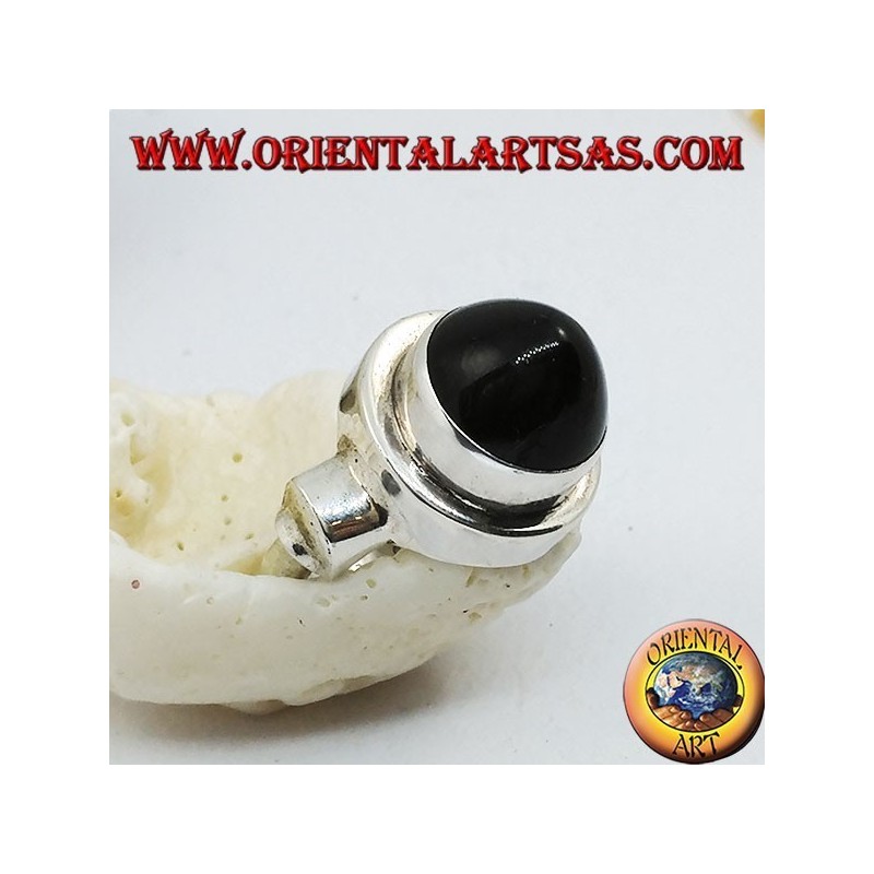 Bague en argent avec onyx conique