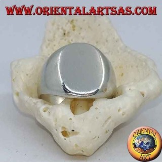Bague plate chevalier ovale en argent (10 * 13mm)