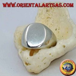 Bague plate chevalier ovale en argent (10 * 13mm)
