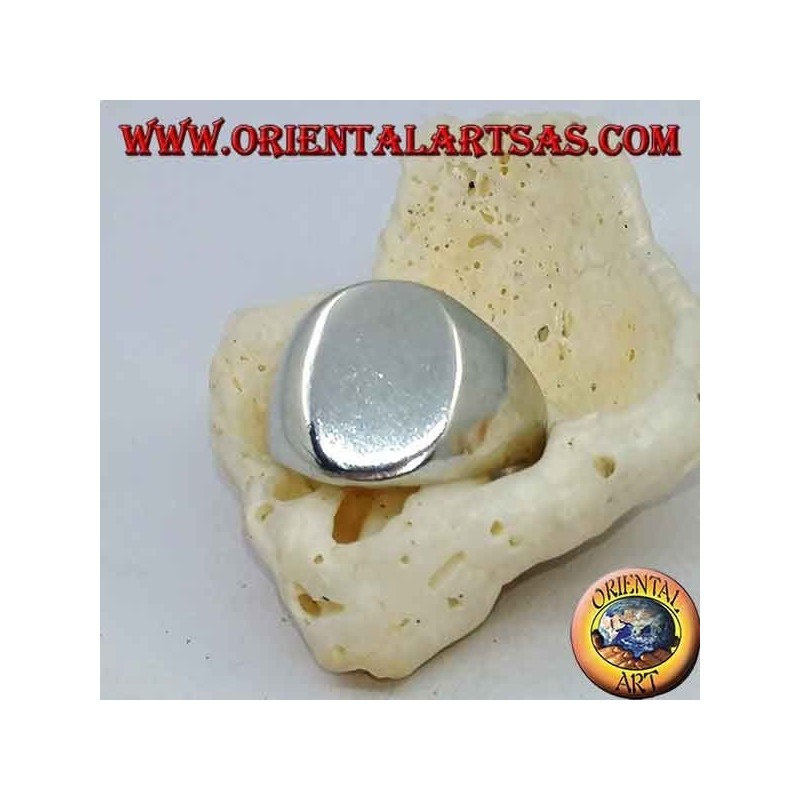 Anillo de plata ovalado plano ovalado (10 * 13 mm)