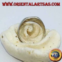 Flacher ovaler Chevalier-Silberring (10 * 13 mm)