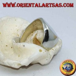 Flacher ovaler Chevalier-Silberring (10 * 13 mm)