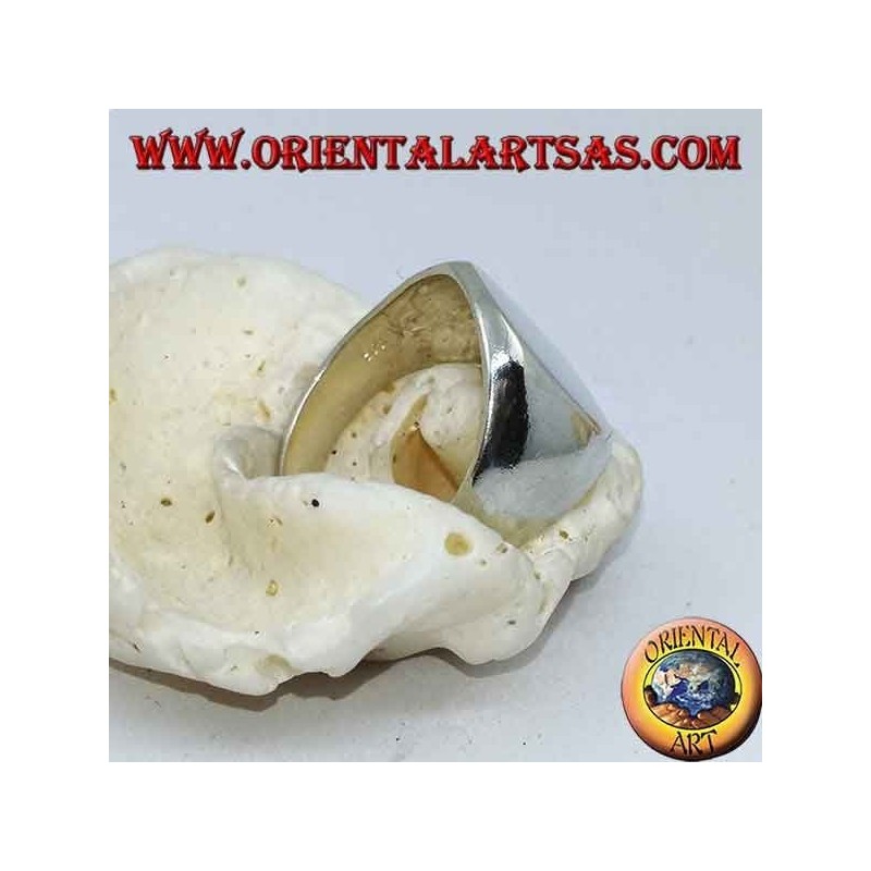 Anello Chevalier Argento Ovale 10x13mm | Incisione Personalizzata