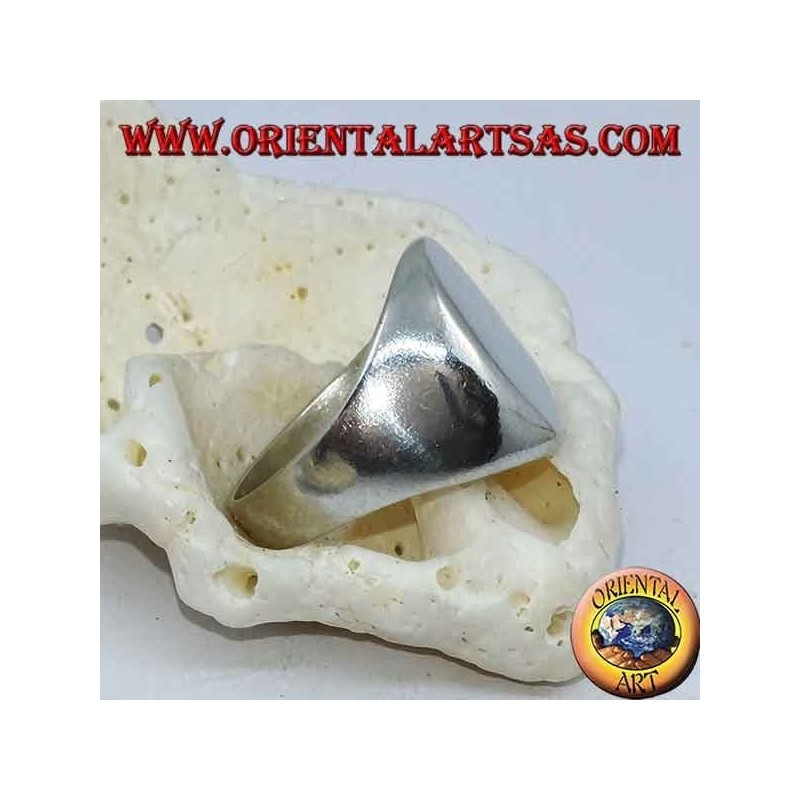 Flacher ovaler Chevalier-Silberring (10 * 13 mm)